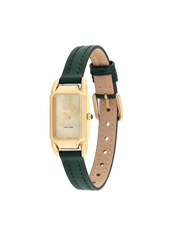 COACH  2-Hand Cadie Collection Quartz Movement Watch For Women With Green Leather Strap - 14504350 for Women | Best Price UAE